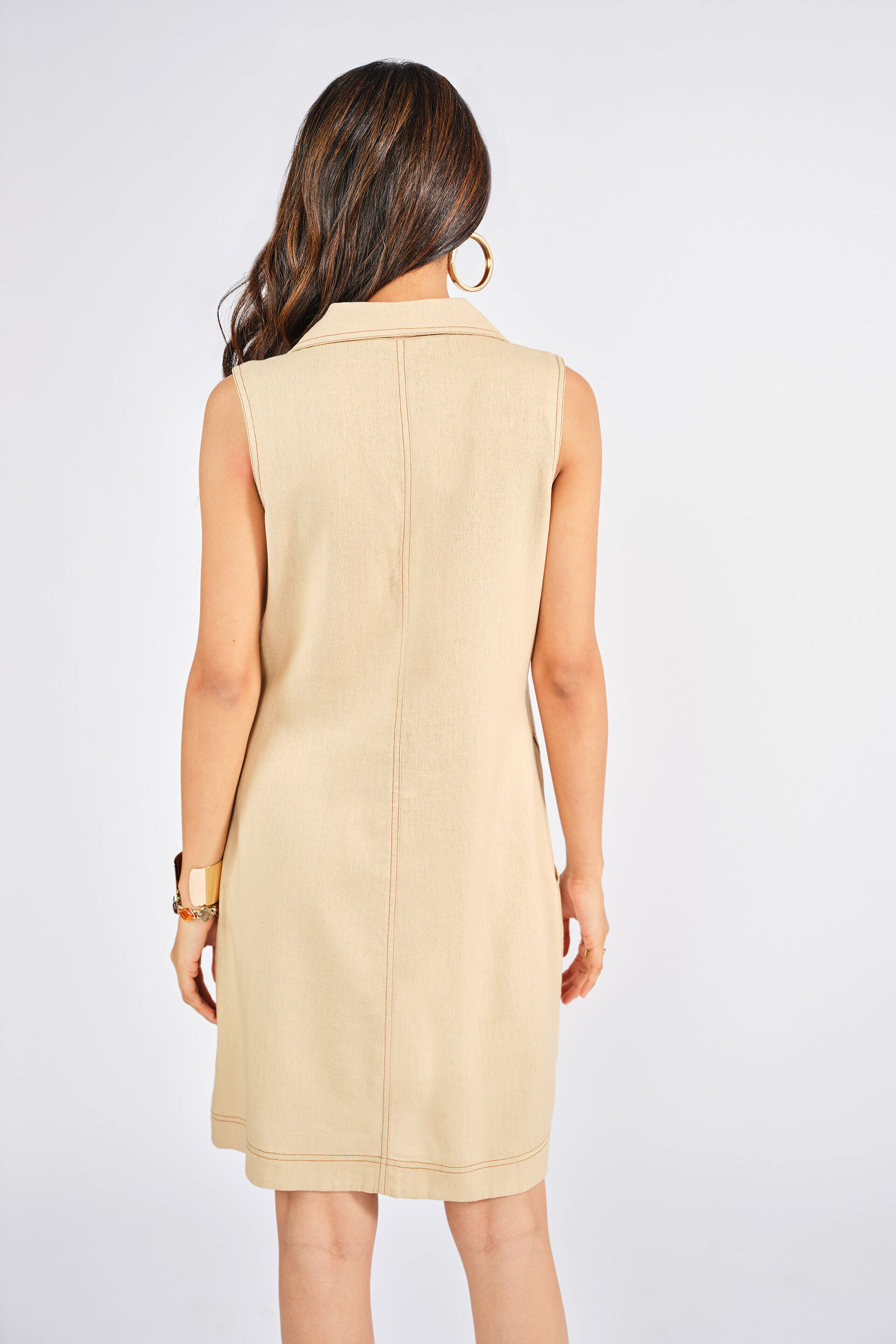 Brio Beige Shift Dress, Beige, image 5
